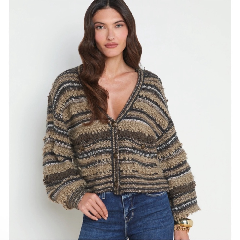 L'Agence Harriet Brown Grey Cardigan